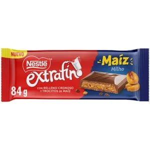 Chocolate con Leche Relleno de Trocitos Maiz 84 Gr