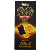 Zero Chocolate Negro Fondant con Naranja 0% Azúcares Añadidos sin Gluten  Torras 125 G