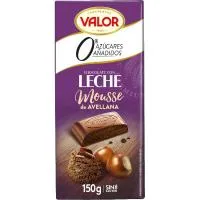Chocolate Mousse sin Azùcar con Avellanas Valor, Tableta 150 G