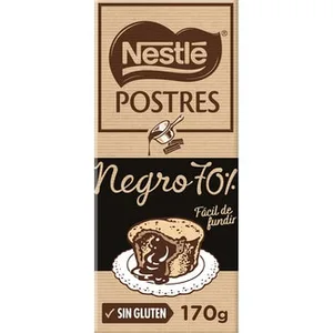 Chocolate Negro 70% para Repostería Fácil de Fundir sin Gluten Nestle Postres