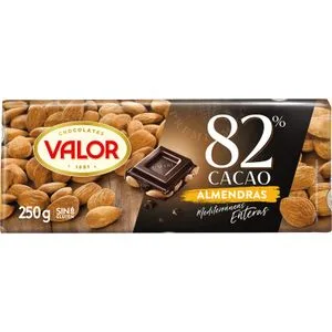 Chocolate Negro 82% con Almendra 250 Gr