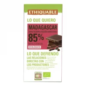 Chocolate Negro 85% Cacao Madagascar Ecológico Ethiquable 100 G.