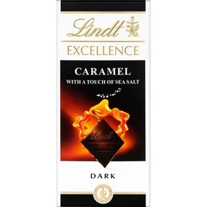 Chocolate Negro con Caramelo con un Toque de Sal Marina  Lindt Excellence 100 G
