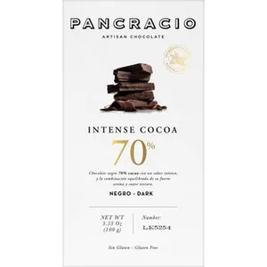 Chocolate Negro Intenso 70% Cacao  Pancracio 100 G