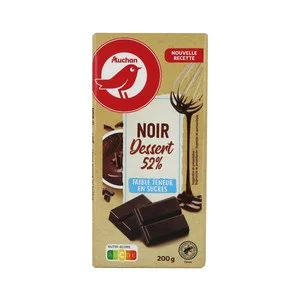 Producto Alcampo Chocolate Negro para Postres, sin Azúcares Añadidos 200 G.