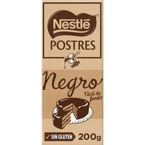 Chocolate Negro para Repostería Fácil de Fundir sin Gluten  Nestle Postres 200 G
