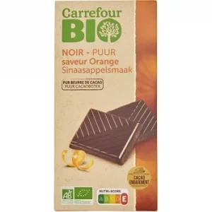 Chocolate Negro Sabor Naranja Ecológico Carrefour Bio 100 G.