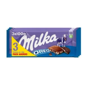 Chocolate Relleno de Galleta Oreo Milka Pack de 3 Unidades de 100 G.