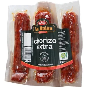 Chorizo Asturiano Extra Ahumado sin Gluten 3 Piezas  la Union 290 G