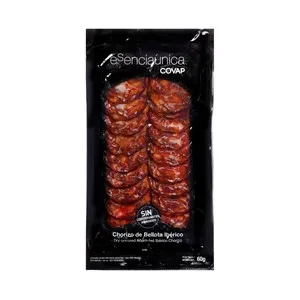 Covap Chorizo de Bellota Ibérico, Cortado en Finas Lonchas Covap Esenciaúnica 60 G.