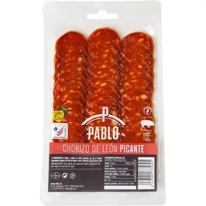 Chorizo de León Picante en Lonchas sin Gluten Cecinas Pablo