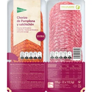 Chorizo de Pamplona Extra + Salchichón Extra en Lonchas sin Gluten Pack 2 X 112,5 G el Corte Ingles