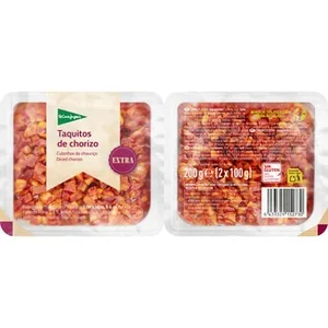 Chorizo en Taquitos sin Gluten Pack 2  el Corte Ingles 100 G