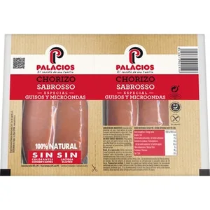 Chorizo Sabroso 100 % Natural Especial Guisos y Microondas Pack 2 X 100 G sin Gluten sin Lactosa Palacios