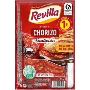 Chorizo Tradición en Lonchas sin Gluten Revilla