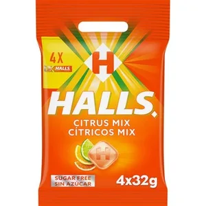 Citrus Mix Caramelos Duros Sabores Cítricos sin Azúcar Pack 4  Halls 32 G