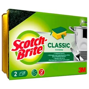 Scotch-brite Classic Estropajo de Fibra con Esponja Especial Salvauñas 2 Uds.