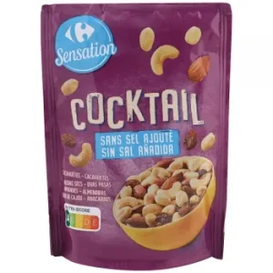 Cocktail de Frutos Secos Bajos en Sal Sensation Carrefour Doy Pack 100 G.
