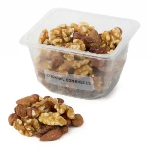 Cóctel Frutos Secos con Nuez, Pasa, Almendra y Avellana el Mercado Tarrina de 225 G