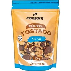 Cóctel Frutos Secos Tostado sin Sal 170 Gr