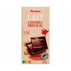 Producto Alcampo Collection Chocolate con Leche, Caramelo y Sal Tableta de 100 G.