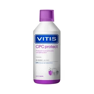Vitis Colutorio sin Alcohol de Uso Diario y con Sabor a Menta Vitis Cpc Protect 500 Ml.
