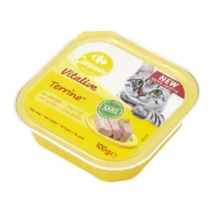 Comida Húmeda de Pollo para Gato Vitalive Carrefour 100 G.