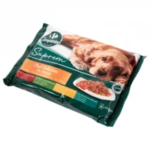 Comida Húmeda Filetes Carne en Salsa para Perro Mini Carrefour Companino 4x100 G.