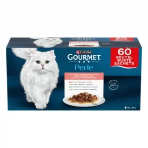 Comida Húmeda Filetitos en Salsa para Gatos Purina Gourmet Perle Sobres 60x85 G.
