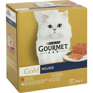 Comida Húmeda Gatos Mousse Gourmet Gold 8 X 85 Gr