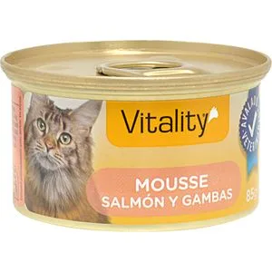 Comida Húmeda Gatos Mousse Salmón Gamba 85 Gr