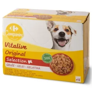Comida Húmeda Gelatina de Carne Carrefour Companino Pack 12 Unidades de 100 G.