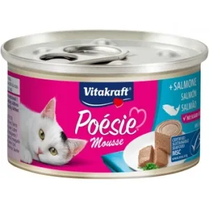Comida Húmeda Mousse de Salmón para Gato Poésie Vitakraft 85 G.