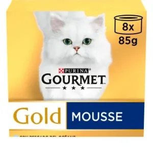 Comida Húmeda Mousse Pescado para Gato Adulto Purina Gourmet Gold 8x85 G.