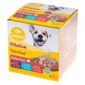 Comida Húmeda Tarrina para Perro Carrefour Companino Pack de 3 Unidades de 300 G