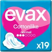 Compresa con Alas Normal Evax Cottonlike, Paquete 19 Uds