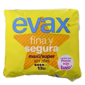 Compresa Fina y Segura Evax Maxi sin Alas