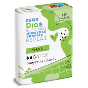 Compresas Clásicas Normal sin Alas Esos Dias Bolsa 20 Unidades