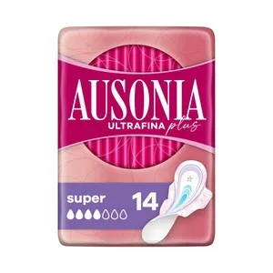 Ausonia Compresas con Alas Super Ausonia Ultrafina Plus 14 Uds.