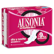 Compresas Noche con Alas Más Larga Ausonia Bolsa 9 Unidades