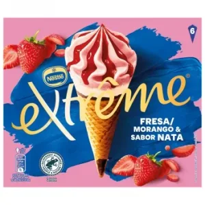 Conos con Helado de Fresa y Nata Extrême 6 Ud.