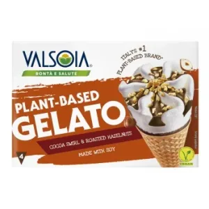 Conos con Helado de Soja Valsoia 4 Ud.