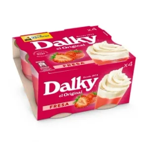 Copa de Fresa con Nata Nestlé la Lechera sin Gluten Pack de 4 Unidades de 100 G.