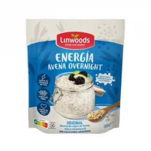 Copos de Avena y Chía con Vitaminas B Linwoods sin Gluten y sin Azúcar Añadido Doy Pack 300 G.