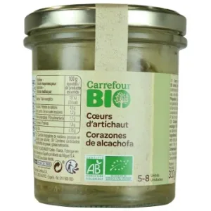 Corazones de Alcachofas 5/8 Ecológicos Carrefour Bio 200 G.