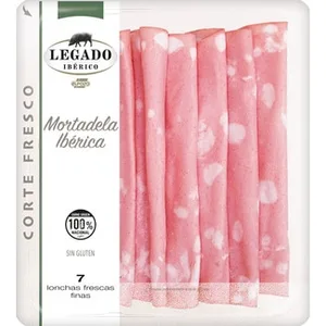 Corte Fresco Mortadela Ibérica en Lonchas Finas sin Gluten sin Lactosa Legado Iberico