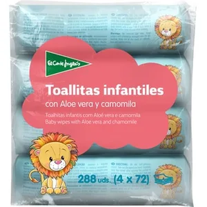 Toallitas Infantiles con Aloe Vera y Camomila Pack 2  el Corte Ingles 72 Unidades
