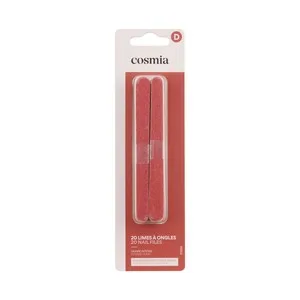 Cosmia Limas de Uñas con Lado Grueso y Fino, para Uñas Resistentes y Postizas 20 Uds.