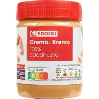 Crema de Cacahuete Eroski, Bote 400 G