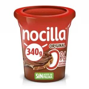 Crema de Cacao con Avellanas Original Nocilla sin Gluten y sin Azúcar Añadido 340 G.